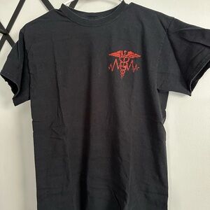 Black T-Shirt with Red RN Design